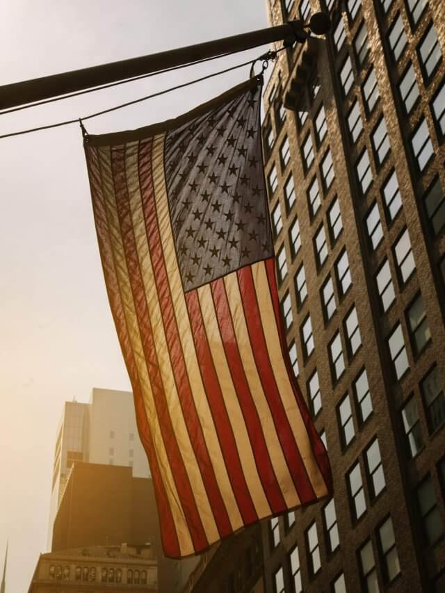 US Flag at Sunset